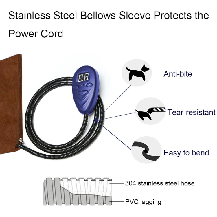 50x50cm Coffee 12V Low Voltage Multifunctional Warm Pet Heating Pad Pet Electric Blanket(US Plug) - Pads by PMC TechLife | Online Shopping South Africa | PMC TechLife | Buy Now Pay Later Mobicred