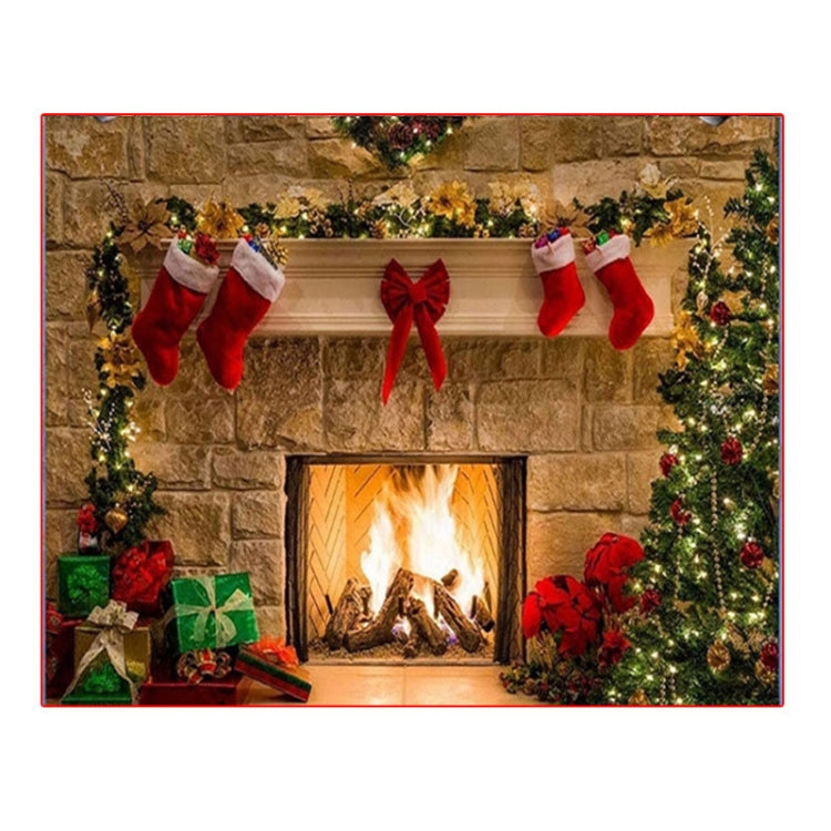 Christmas Layout Fireplace Photography Background Cloth(Yellow) -  by PMC TechLife | Online Shopping South Africa | PMC TechLife | Buy Now Pay Later Mobicred