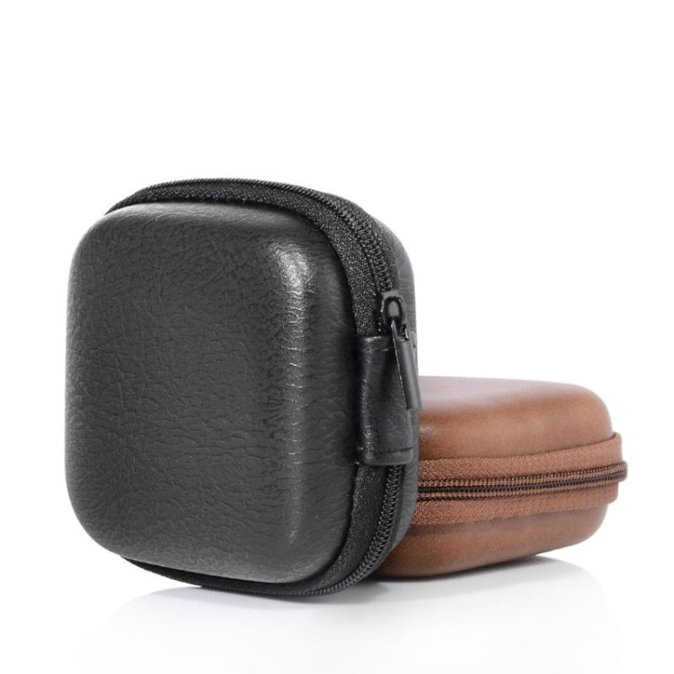Retro Leather USB Data Cable Storage Bag Earphone Headset Case Pouch Box(Brown) - Digital Storage Bag by PMC TechLife | Online Shopping South Africa | PMC TechLife