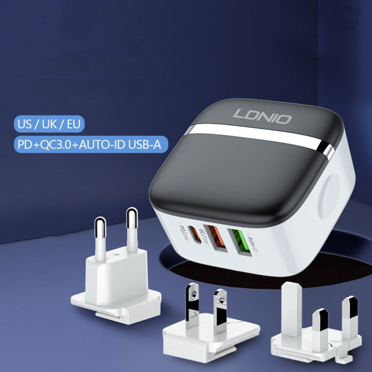 LDNIO A3513Q 32W QC3.0 3 USB Ports Phone Adapter EU Plug with 8 Pin Cable - USB Charger by LDNIO | Online Shopping South Africa | PMC TechLife | Buy Now Pay Later Mobicred