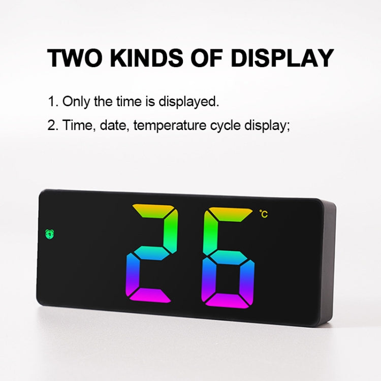 Colorful Fonts LED Electronic Alarm Clock Large Screen Clock(8009D Gray Shell) - Alarm Clocks by PMc TechLife | Online Shopping South Africa | PMc TechLife | Buy Now Pay Later Mobicred