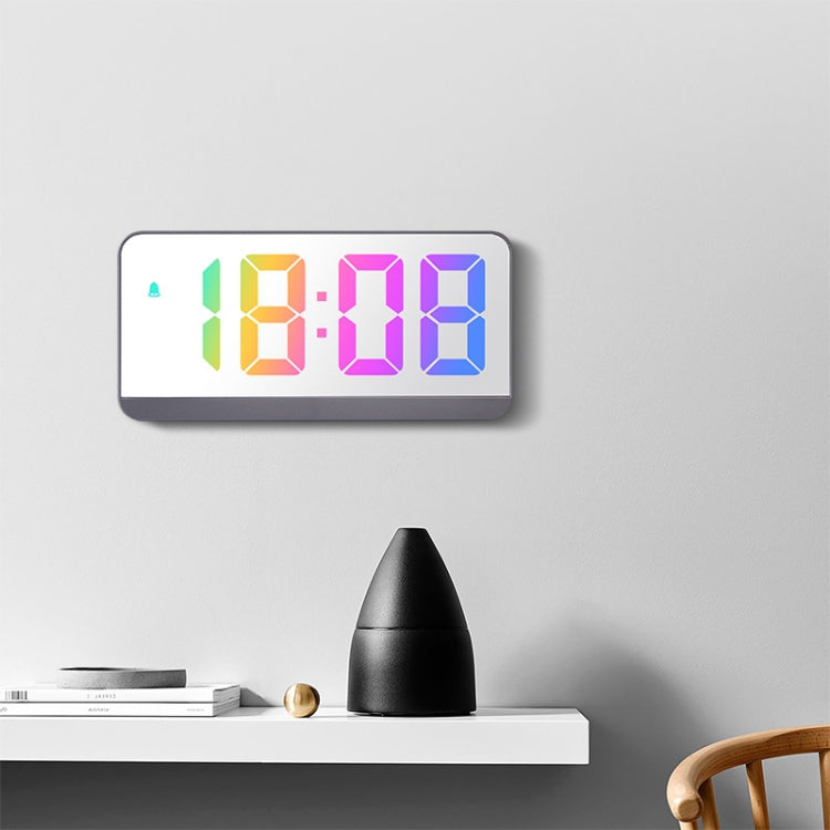 Colorful Fonts LED Electronic Alarm Clock Large Screen Clock(8009D  White Shell) - free shipping - PMc TechLife - Order now!