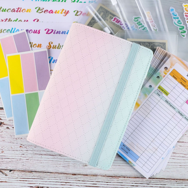 A6 Gradient Macaroon Loose-leaf Handbook Cash Budget Book(Blue Green Purple) - Notebooks by PMC TechLife | Online Shopping South Africa | PMC TechLife