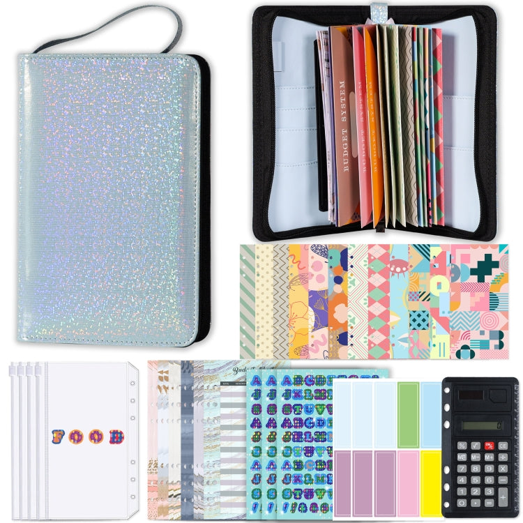 A6 Handheld Zipper Bag Type Large Capacity Cash Budget Book Handbook(Blue) - Notebooks by PMc TechLife | Online Shopping South Africa | PMc TechLife | Buy Now Pay Later Mobicred