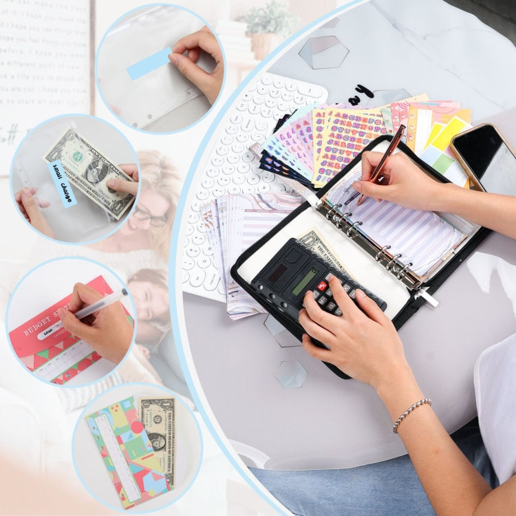 A6 Handheld Zipper Bag Type Large Capacity Cash Budget Book Handbook(Blue) - Notebooks by PMc TechLife | Online Shopping South Africa | PMc TechLife | Buy Now Pay Later Mobicred