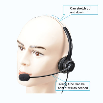 VT200 Single Ear Telephone Headset Operator Headset With Mic,Spec: Crystal Head with Tuning - Microphones & Headsets by PMC Jewellery | Online Shopping South Africa | PMC Jewellery | Buy Now Pay Later Mobicred