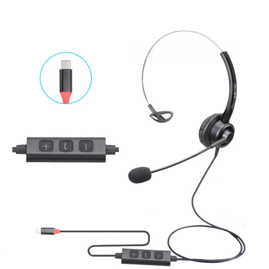 VT200 Single Ear Telephone Headset Operator Headset With Mic,Spec: Type-C With Answer Key - Microphones & Headsets by PMC Jewellery | Online Shopping South Africa | PMC Jewellery | Buy Now Pay Later Mobicred