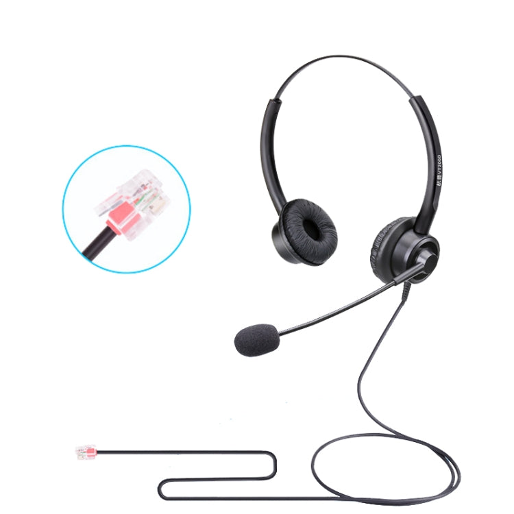 VT200D Double Ears Telephone Headset Operator Headset With Mic,Spec: Crystal Head - Microphones & Headsets by PMC TechLife | Online Shopping South Africa | PMC TechLife | Buy Now Pay Later Mobicred