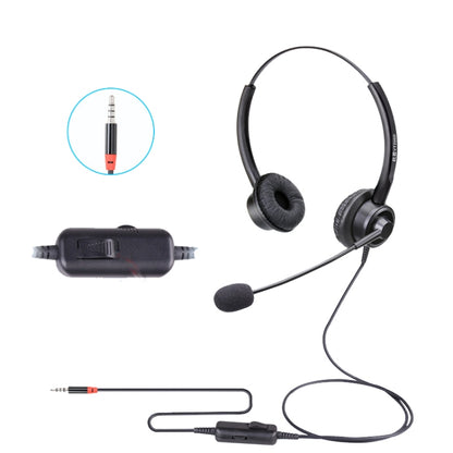 VT200D Double Ears Telephone Headset Operator Headset With Mic,Spec: 3.5mm Single Plug with Tuning - Microphones & Headsets by PMC Jewellery | Online Shopping South Africa | PMC Jewellery | Buy Now Pay Later Mobicred