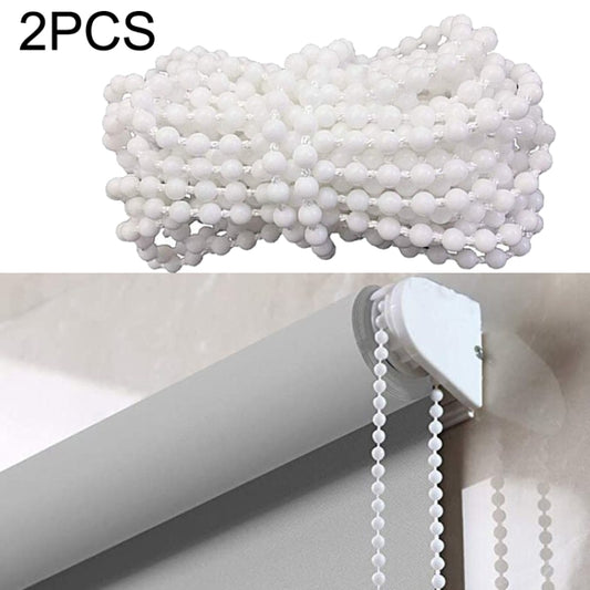 2PCS 10m Bead Chain White Beads Shutter Venetian Blinds Curtain Accessories 4.5 x 6mm Mirabilis Beads - Curtain Decorative Accessories by PMC Jewellery | Online Shopping South Africa | PMC Jewellery | Buy Now Pay Later Mobicred