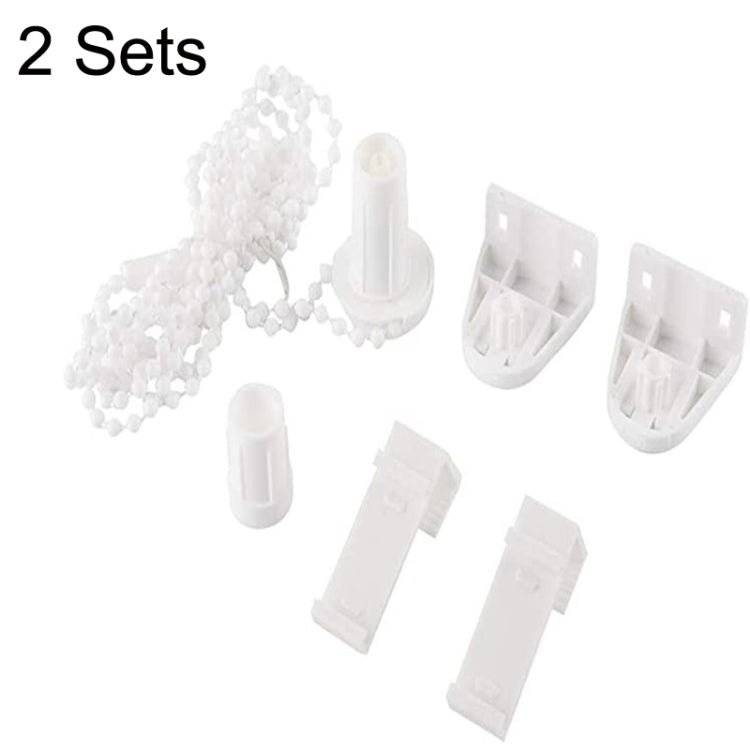 2 Sets 17mm Shutter Curtain Control Head With 2m Pull Beads Chain Set(White) - free shipping - PMC TechLife - Order now!