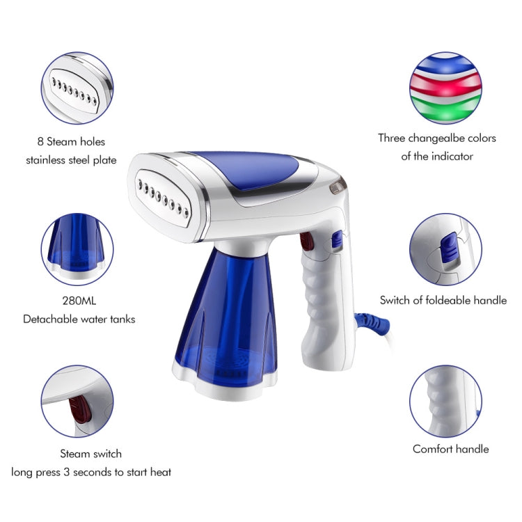 1600W  Handheld Folding Iron Mini Steam Iron, Color: Blue 3 Gear(US Plug) - free shipping - PMc TechLife - Order now!