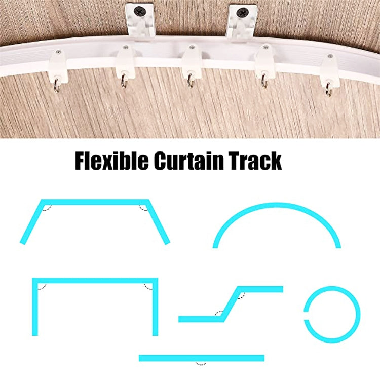 Model Steel Track Set Flexible Silent Slide Track Track with Hooks, Size: 2m - free shipping - PMC TechLife - Order now!