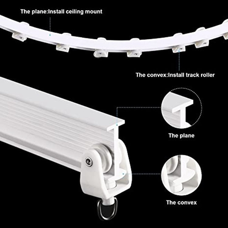 Model Steel Track Set Flexible Silent Slide Track Track with Hooks, Size: 2m - free shipping - PMC TechLife - Order now!