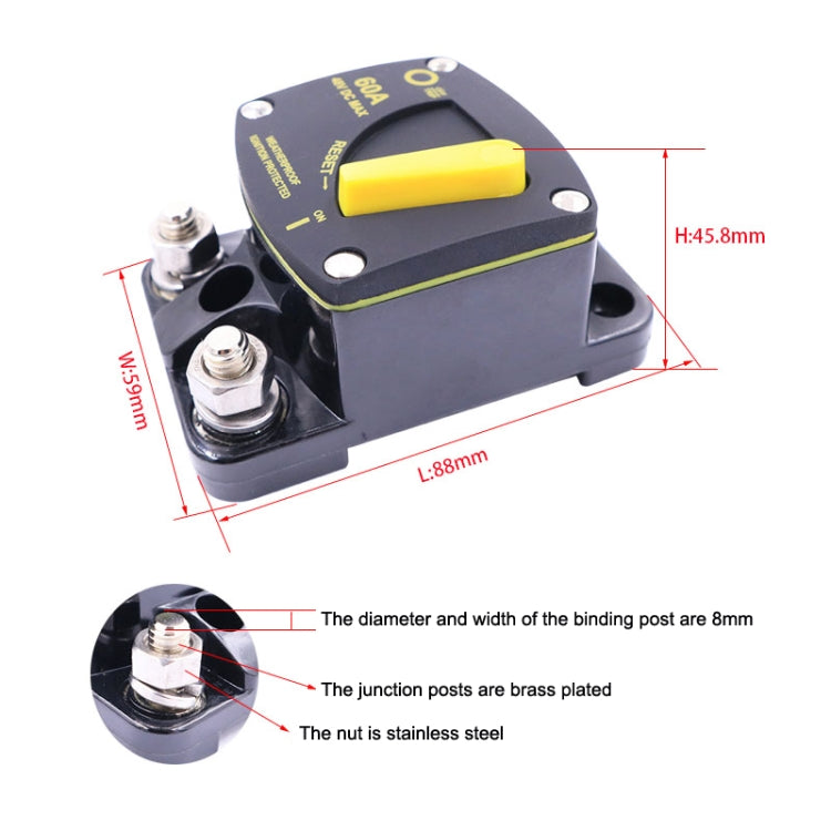 250A CB6 Car RV Yacht Audio Restore Insurance Holder Switch - Fuse by PMC TechLife | Online Shopping South Africa | PMC TechLife | Buy Now Pay Later Mobicred