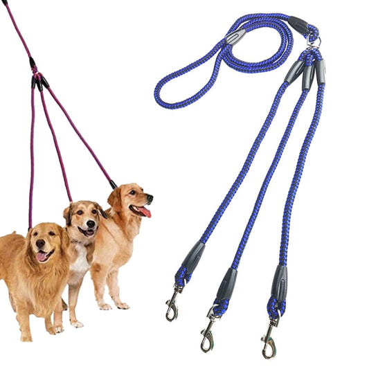 140cm 3 In 1 Leash Multi-head Dog Walking Rope(Blue) - Leashes by PMC Jewellery | Online Shopping South Africa | PMC Jewellery