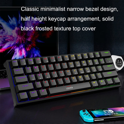 LEAVEN K620 61 Keys Hot Plug-in Glowing Game Wired Mechanical Keyboard, Cable Length: 1.8m, Color: Black White Green Shaft - Wired Keyboard by LEAVEN | Online Shopping South Africa | PMC Jewellery | Buy Now Pay Later Mobicred