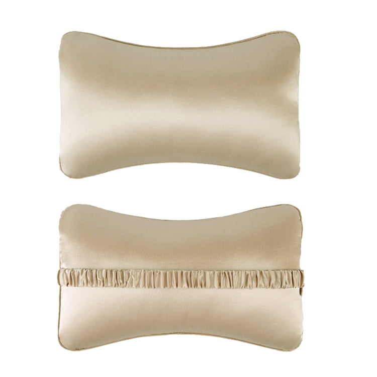 TZ19 Silk Car Head Pillow Car Memory Foam Comfort Lumbar Support(Champagne) - Seat Accessories by PMC TechLife | Online Shopping South Africa | PMC TechLife | Buy Now Pay Later Mobicred