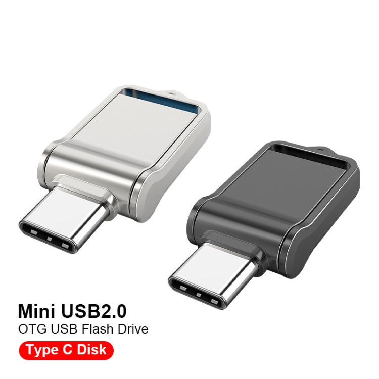 32GB USB 2.0 + Type-C/USB-C High Speed Mini Computer and Phone Dual-purpose Rotary U Disk(Silver) - USB Flash Drives by PMC TechLife | Online Shopping South Africa | PMC TechLife | Buy Now Pay Later Mobicred