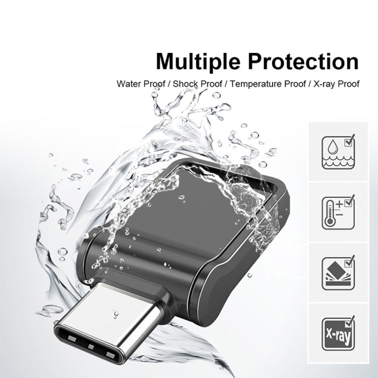 128GB USB 2.0 + Type-C/USB-C High Speed Mini Computer and Phone Dual-purpose Rotary U Disk(Silver) - USB Flash Drives by PMC Jewellery | Online Shopping South Africa | PMC Jewellery | Buy Now Pay Later Mobicred