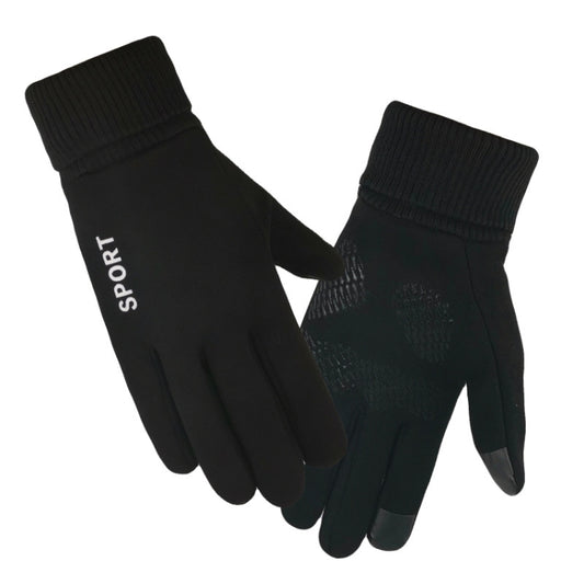 Q35 Suede Men Warm Gloves Touch Screen Sports Cycling Gloves, Size: One Size(Black) - Cycling Gloves by PMC Jewellery | Online Shopping South Africa | PMC Jewellery | Buy Now Pay Later Mobicred