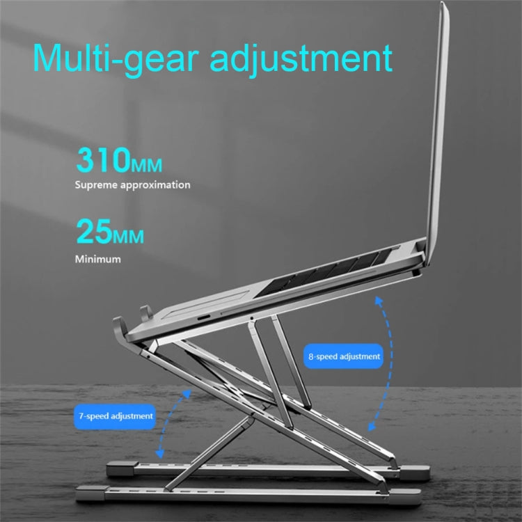 N8 Double-layer Foldable Lifting Aluminum Alloy Laptop Heat Dissipation Stand, Color: Silver - Laptop Stand by PMC Jewellery | Online Shopping South Africa | PMC Jewellery | Buy Now Pay Later Mobicred