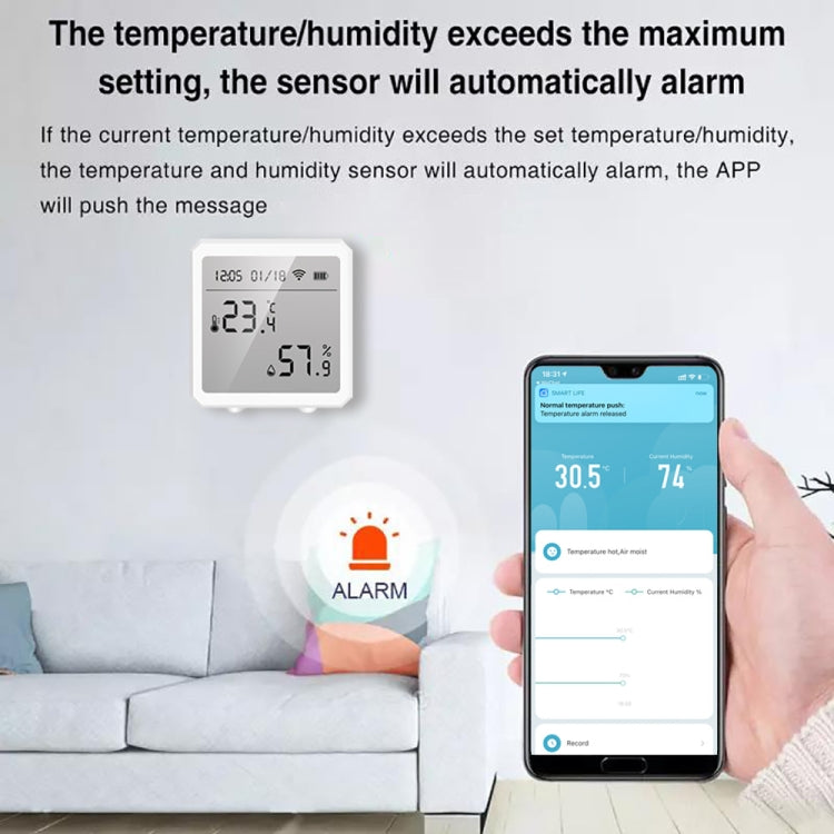 Wifi Temperature And Humidity Meter Sensor Equipment Smart Home Graffiti APP Temperature And Humidity Sensor(Black) - Smart Switch by PMC TechLife | Online Shopping South Africa | PMC TechLife | Buy Now Pay Later Mobicred