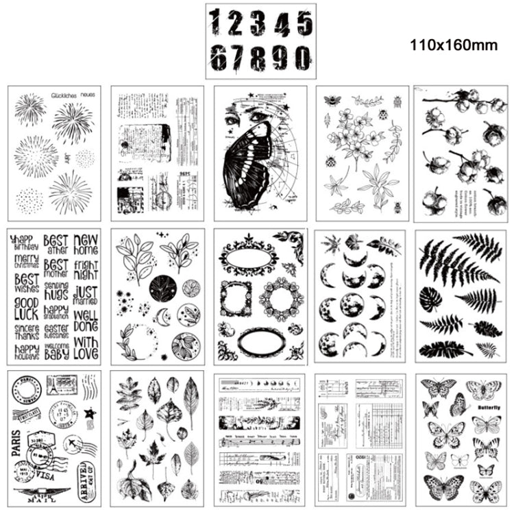 5 PCS Vintage Botanical Arrangement Handbook Clear Silicone Stamp(Falling leaves) - Handbook Decorative Stickers by PMC TechLife | Online Shopping South Africa | PMC TechLife