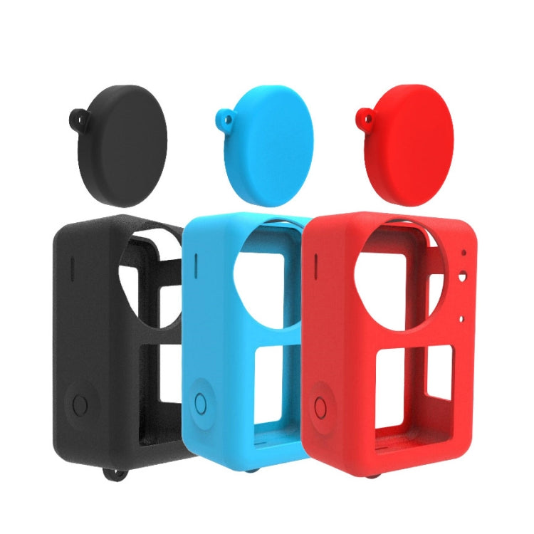 For DJI Osmo Action 3 Silicone Protective Case Lens Cap(Blue) - Case & Bags by PMC TechLife | Online Shopping South Africa | PMC TechLife | Buy Now Pay Later Mobicred