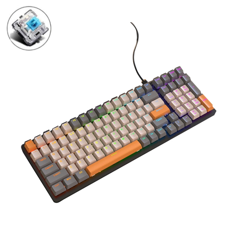 ZIYOU LANG  K3 100 Keys Game Glowing Wired Mechanical Keyboard, Cable Length: 1.5m, Style: Micro Light Version Green Axis - Wired Keyboard by ZIYOU LANG | Online Shopping South Africa | PMC Jewellery | Buy Now Pay Later Mobicred