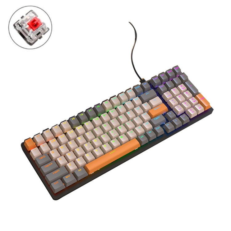 ZIYOU LANG  K3 100 Keys Game Glowing Wired Mechanical Keyboard, Cable Length: 1.5m, Style: Micro Light Hot Plug Version Red Axis - free shipping - PMC Jewellery - Order now!