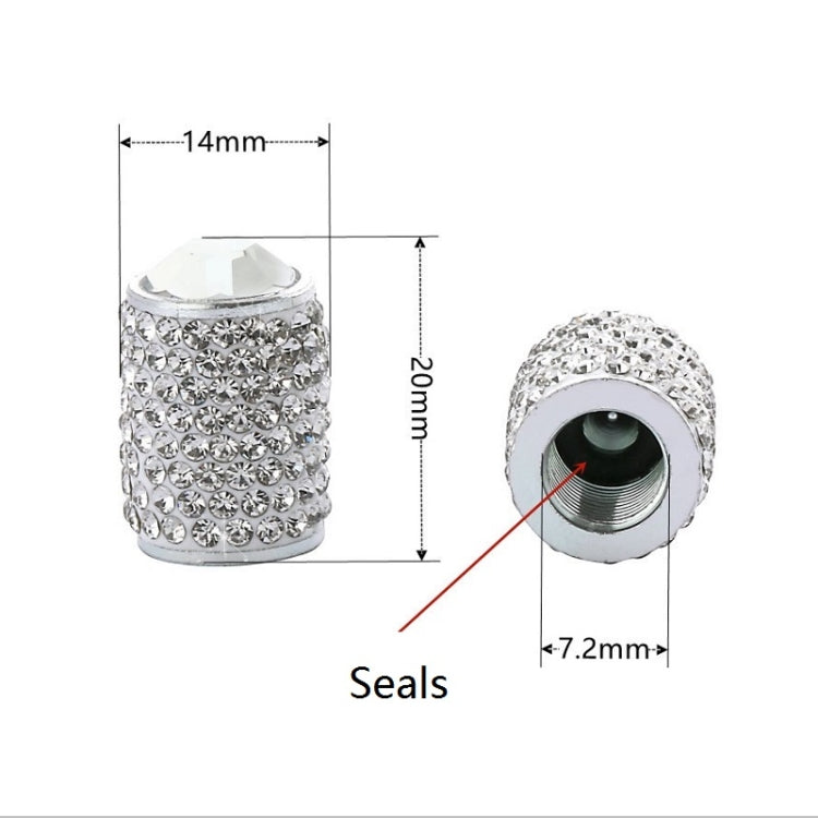 Car Tyre Aluminium Full Diamond Valve Cap With Seal(Lake Blue) - Tire Valve Caps by PMC TechLife | Online Shopping South Africa | PMC TechLife | Buy Now Pay Later Mobicred