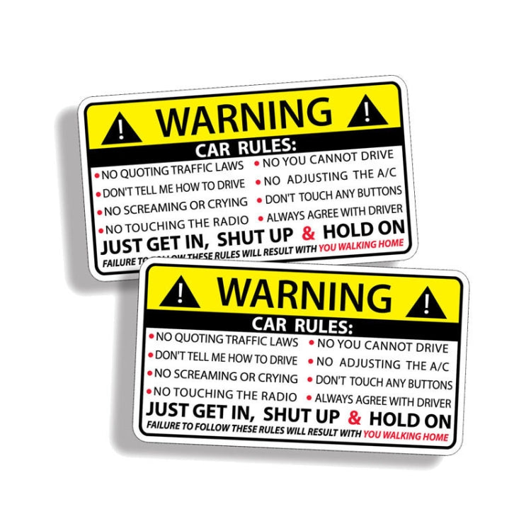10 PCS Car Safety Warning Rules Sticker - Decorative Sticker by PMC TechLife | Online Shopping South Africa | PMC TechLife | Buy Now Pay Later Mobicred