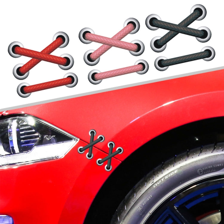 10pcs Shoelace Car Sticker Body Cover Up Scratch Patch Sticker(Pink Cross) - Decorative Sticker by PMC TechLife | Online Shopping South Africa | PMC TechLife | Buy Now Pay Later Mobicred