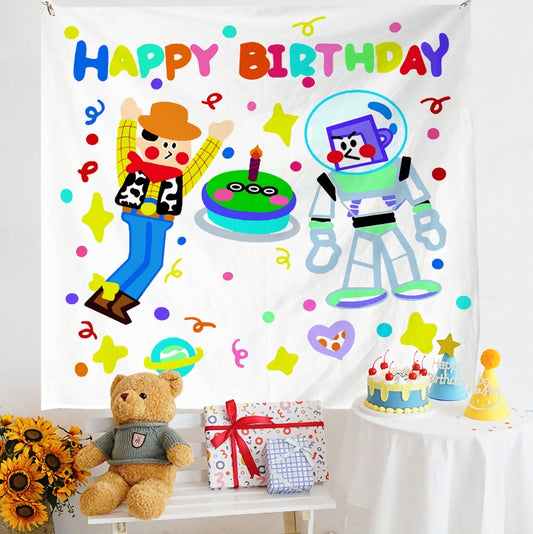 Birthday Layout Hanging Cloth Children Photo Wall Cloth, Size: 180x200cm Velvet(10) - Cartoon by PMC Jewellery | Online Shopping South Africa | PMC Jewellery | Buy Now Pay Later Mobicred