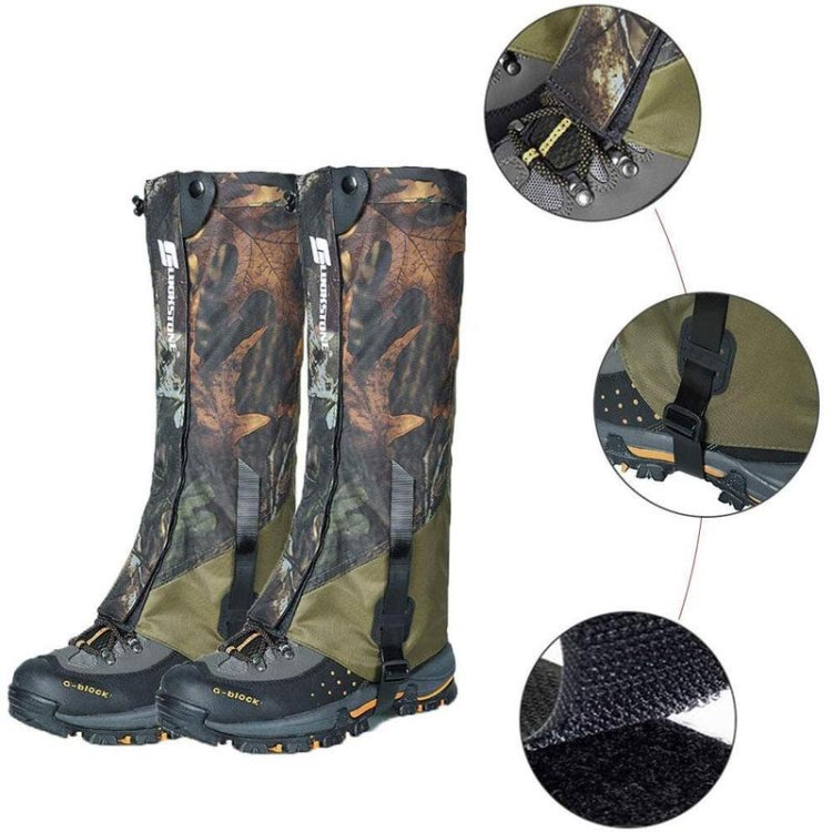 LUCKSTONE Unisex Waterproof Gaiters Cycling Legwarmers Leg Cover Camping Hiking Ski Boot(Camouflage+Army Green) - Jungle Camouflage by LUCKSTONE | Online Shopping South Africa | PMC Jewellery
