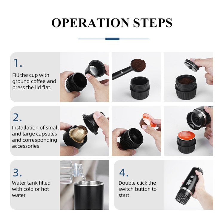 KFJ100 Portable Universal Automatic Espresso Capsule Coffee Maker(Black) - free shipping - PMC TechLife - Order now!
