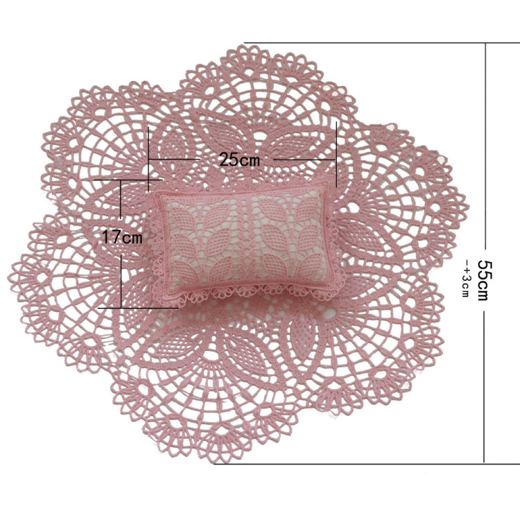 Hollow Lace Round Blanket + Pillow Suit Baby Photography Props(Light Blue) - Baby Photo Props by PMC TechLife | Online Shopping South Africa | PMC TechLife | Buy Now Pay Later Mobicred