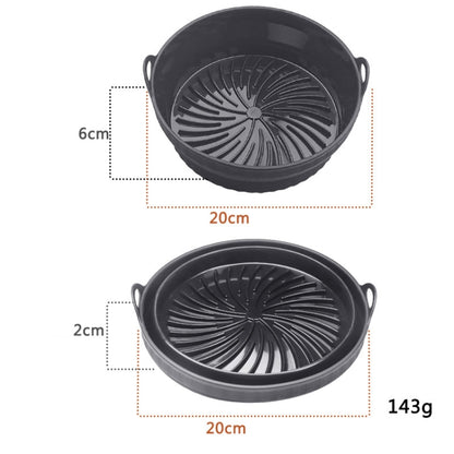 Air Fryer Grill Mat High Temperature Resistant Silicone Baking Tray, Specification: Round Black - Baking mat & Bakewares by PMC Jewellery | Online Shopping South Africa | PMC Jewellery