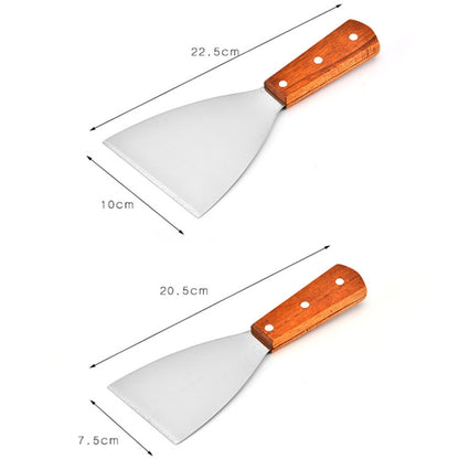2pcs Stainless Steel Pizza and Steak Shovel Wooden Handle Slanted Shovel Kitchen Tool, Size: L - Baking Pastry Tools by PMC Jewellery | Online Shopping South Africa | PMC Jewellery