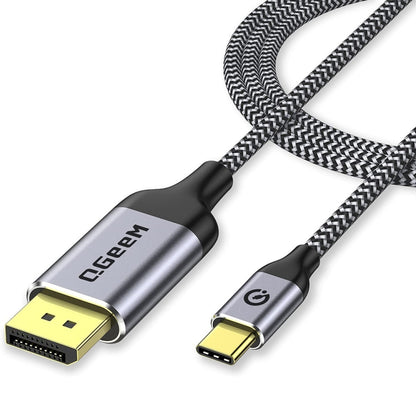 QGeeM QG-UA13 Type-C To DP 4K 60Hz Nylon Braided Adapter Cable, Length: 3m - Cable & Adapters by QGeeM | Online Shopping South Africa | PMC Jewellery | Buy Now Pay Later Mobicred