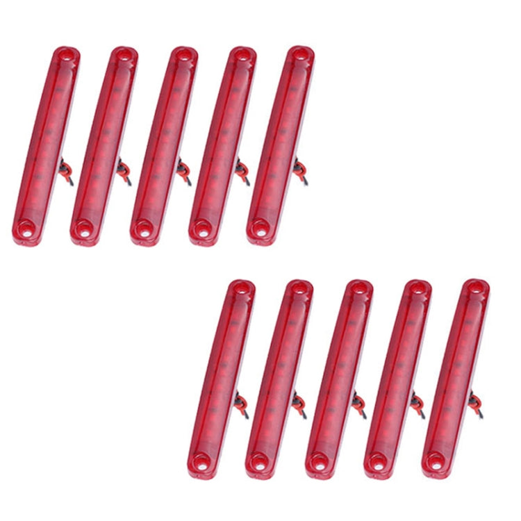 MK-224 10pcs 12-24V Truck Trailer 9LED Side Light Tail Lamp Signal Light(Red) - Warning Lights by PMC TechLife | Online Shopping South Africa | PMC TechLife | Buy Now Pay Later Mobicred