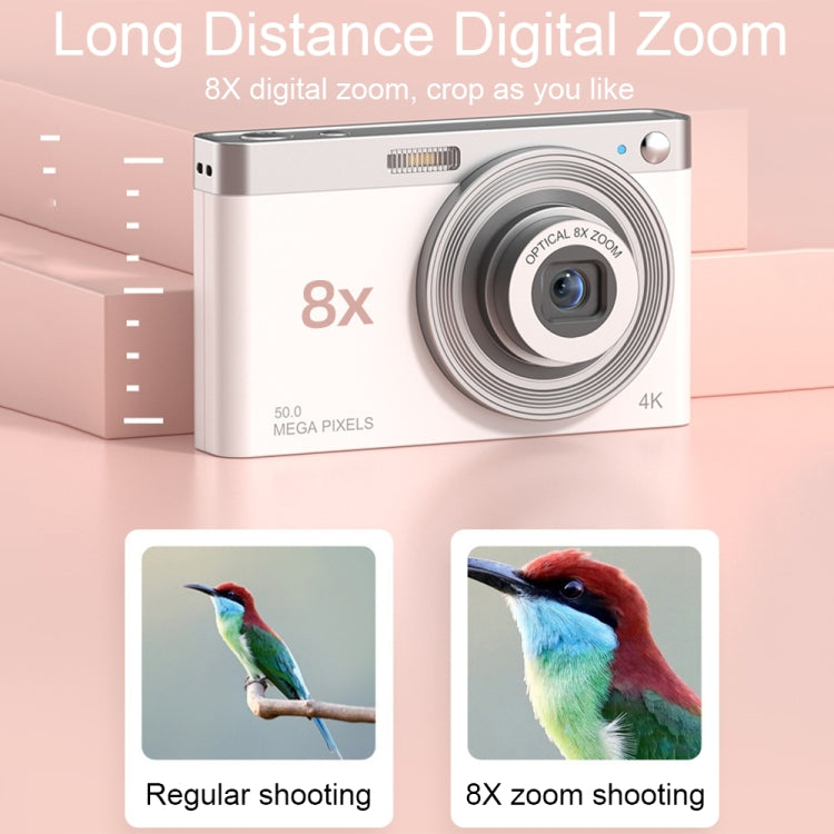 C13 2.88 inch 4K 8X Optical Zoom Telescopic Lens HD Digital Camera, Spec: Pink+Card Reader+16G - Children Cameras by PMC Jewellery | Online Shopping South Africa | PMC Jewellery | Buy Now Pay Later Mobicred