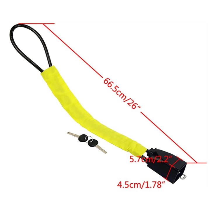 S308 Car Steering Wheel Wire Rope Lock Security Anti-theft Locks(Yellow) - Steering Wheel Locks by PMC TechLife | Online Shopping South Africa | PMC TechLife | Buy Now Pay Later Mobicred