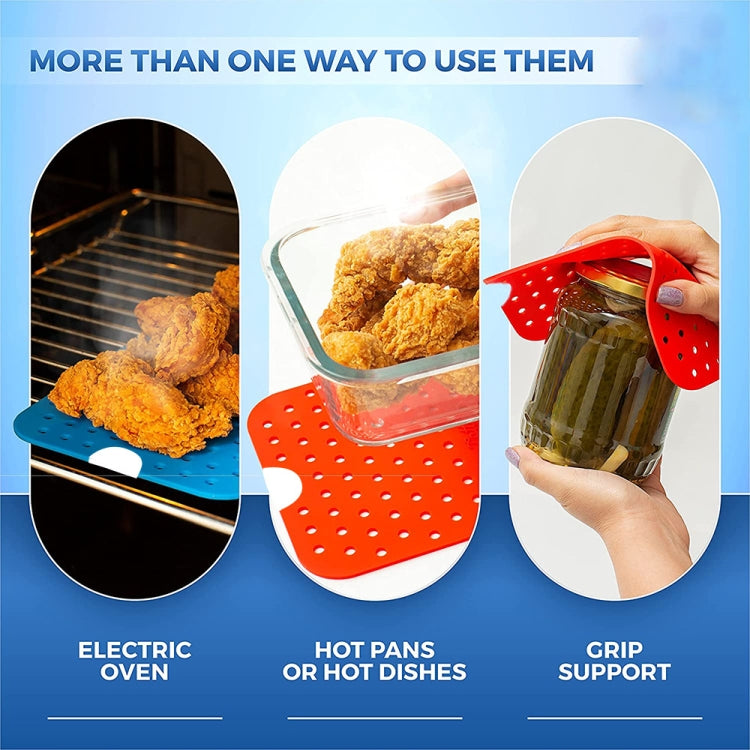 For NINJA DZ201 DZ401 Air Fryers 2pcs Silicone Pad Rectangular Liner(Black) - Oven Parts by PMc TechLife | Online Shopping South Africa | PMc TechLife | Buy Now Pay Later Mobicred