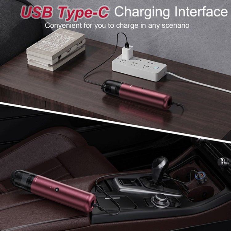 P12 High Power Handheld Wireless Vehicles / Household Vacuum Cleaner(Wine Red) - Vacuum Cleaner by PMC TechLife | Online Shopping South Africa | PMC TechLife | Buy Now Pay Later Mobicred