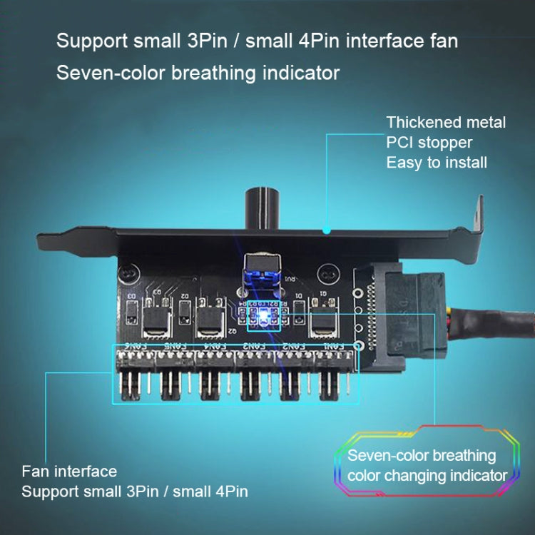 PIC Bit Case Cooling Fan Control Switch PWM 6 Way Computer Fan Speed Controller(SATA) - free shipping - PMC TechLife - Order now!