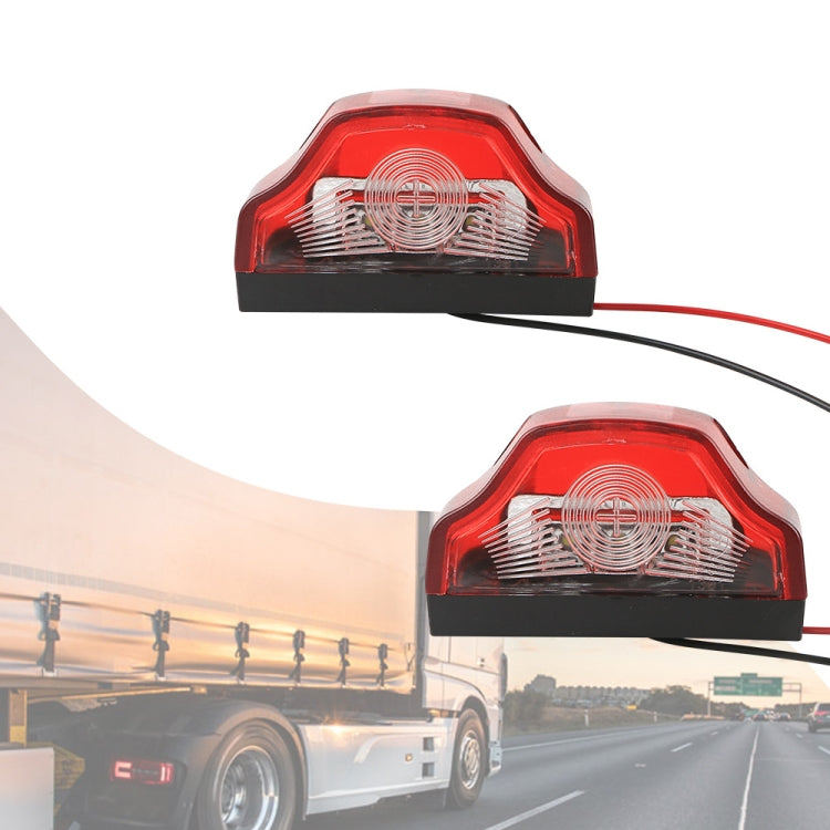 2pcs MK-198 3LED Van / Truck / Trailer White Light License Plate Lamp(Red) - License Plate Lights by PMC TechLife | Online Shopping South Africa | PMC TechLife | Buy Now Pay Later Mobicred