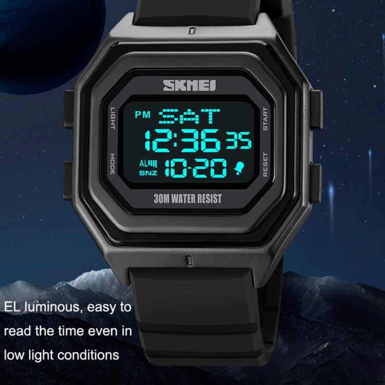 SKMEI 1875 Men Outdoor Electronic Watch Timing Multi-Functional Watch, Style: Silicone Band White Machine - free shipping - PMC TechLife - Order now!