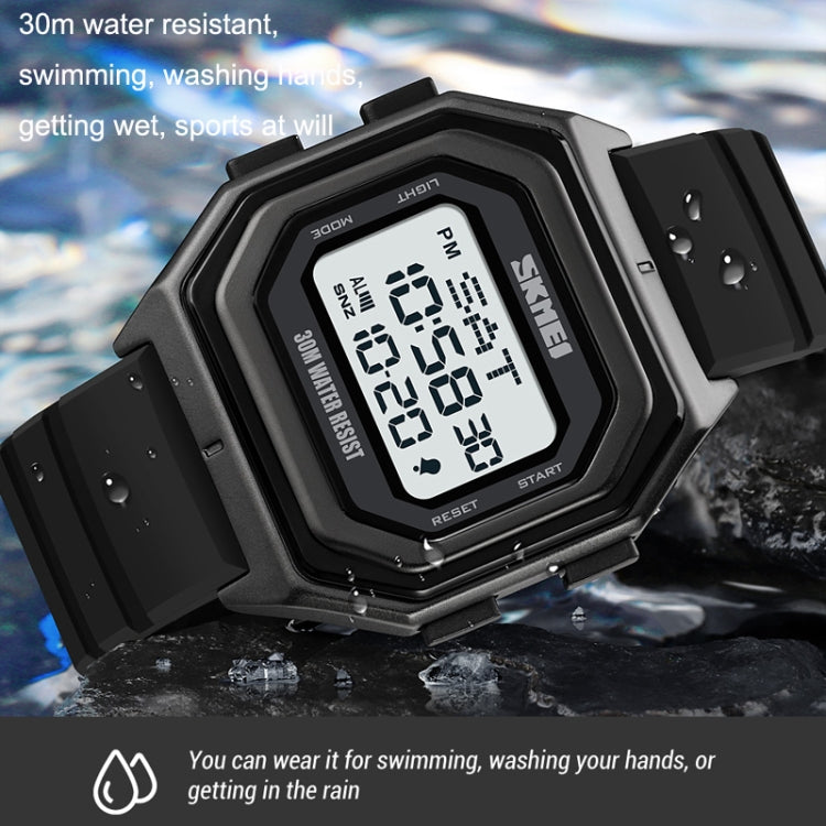SKMEI 1875 Men Outdoor Electronic Watch Timing Multi-Functional Watch, Style: Silicone Band White Machine - free shipping - PMC TechLife - Order now!